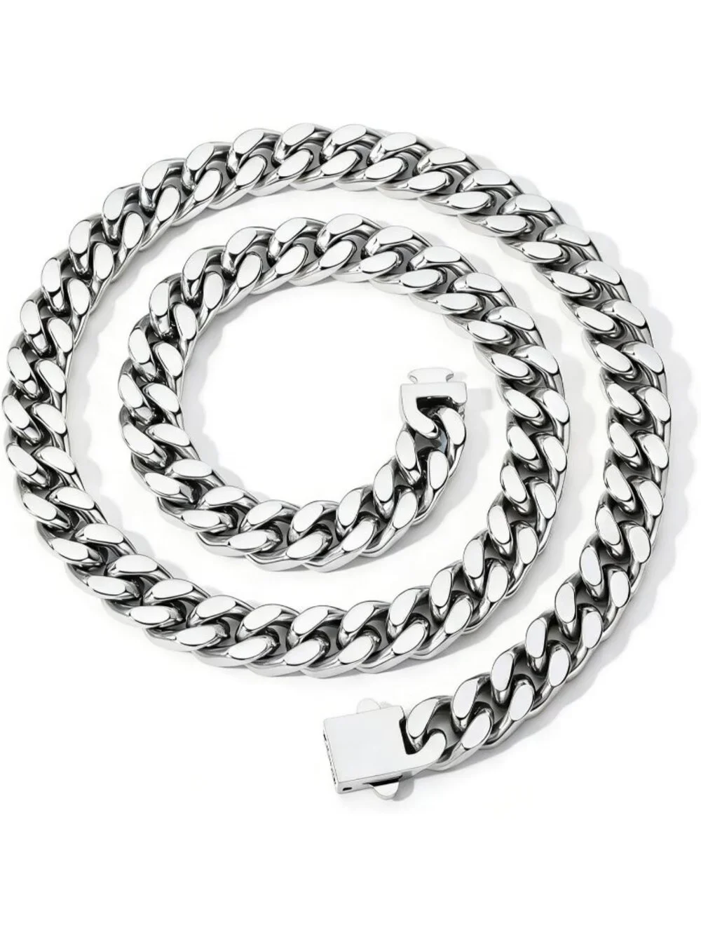 Unisex 9MM Silver Chain Cuban Link 11mm Stainless Steel Gold Silver Plated